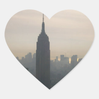 Empire State Building at dusk Heart Sticker