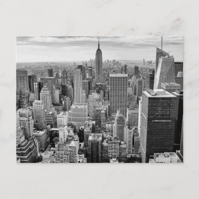 Empire State Building Black White New York City Postcard (Front)