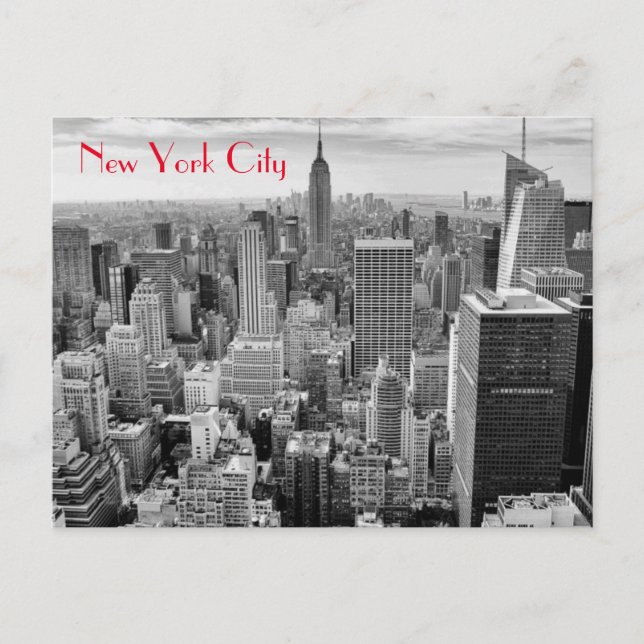 Empire State Building Black White New York City Postcard (Front)