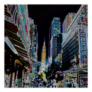 Empire State Building from 42nd St New York Poster