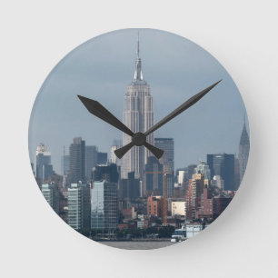 Empire State Building New York USA Round Clock