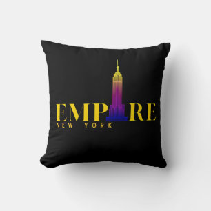 Empire State Building-New York-Vibrant Gold Throw Pillow