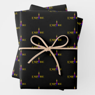Empire State Building-New York-Vibrant Gold Wrapping Paper Sheet