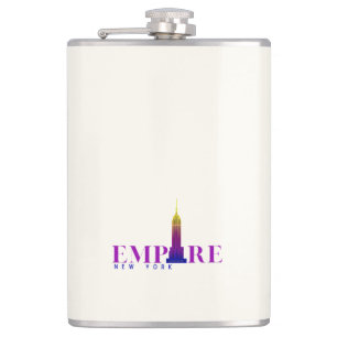 Empire State Building-New York-Vibrant Purple Hip Flask