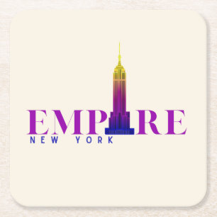 Empire State Building-New York-Vibrant Square Paper Coaster