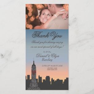 Empire State Building Wedding Thank You Photo Card