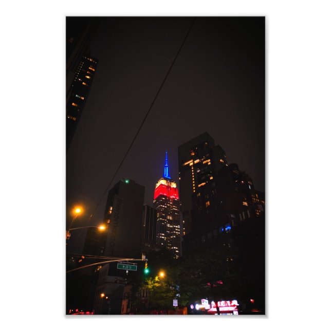 Empire State on the Fourth – Vintage Night Photo (Front)