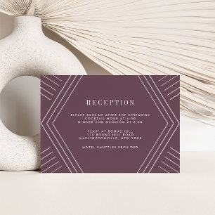 Empire Wedding Reception Card Eggplant