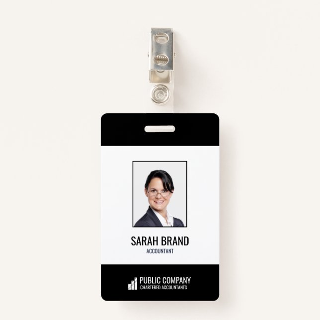 Employé de l'entreprise moderne Badge d'identifica (Devant avec clip)