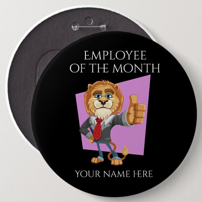 Employé Du Mois Bouton Arrondi De Badge (Devant & derrière)