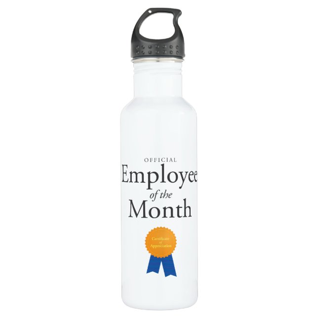 Employé du mois sur la bouteille d'eau (Devant)