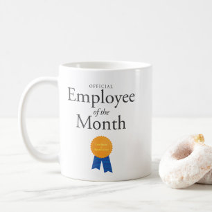 Employé du mois sur la tasse de café
