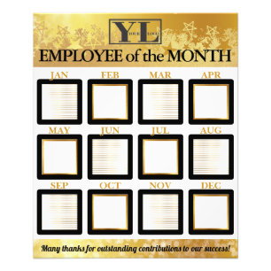 Employé étoile d'or du mois affichage photo