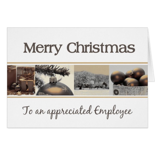 Employé Joyeux Noël sépia (Devant horizontal)