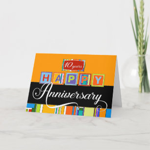 Employee 10th  Anniversary - Bold Colours Card
