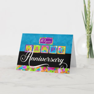 Employee 10th Anniversary - Colourful Card