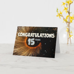 Employee 15th Anniversary Swirl and Stars Card