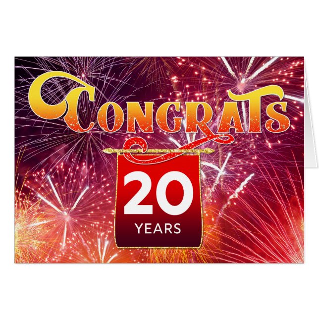 Employee 20th Anniversary - Celebration Fireworks (Front Horizontal)