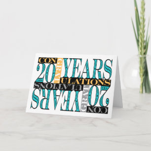 Employee 20th Anniversary Congratulations Mosaic Card