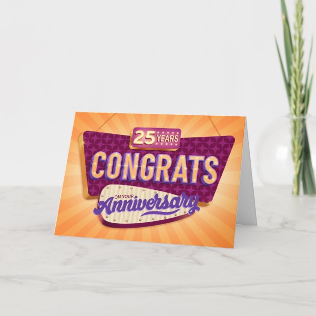 Employee 25th Anniversary Retro Signage Card (Front)