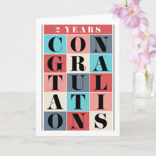Employee 2nd Anniversary Congratulations Grid Card