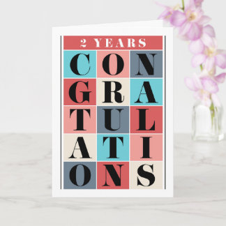 Employee 2nd Anniversary Congratulations Grid Card