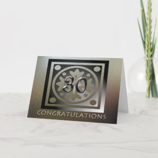 Employee 30th Anniversary Elegant Golden Card
