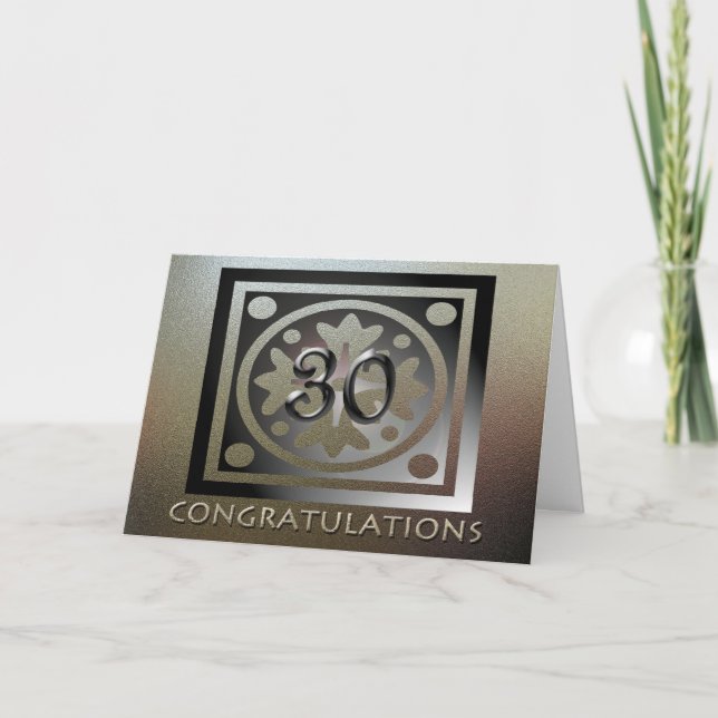 Employee 30th Anniversary Elegant Golden Card (Front)