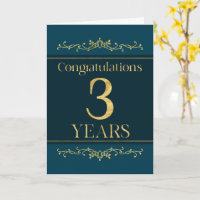 Employee 3rd Anniversary Stylish Formal Elegant