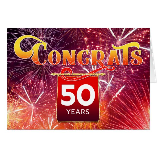 Employee 50th Anniversary - Celebration Fireworks (Front Horizontal)