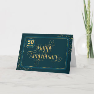 Employee 50th Anniversary Elegant Jade Corporate Card
