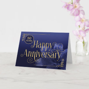 Employee 50th Anniversary Swirly Text Card