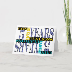 Employee 5th Anniversary Congratulations Mosaic Card