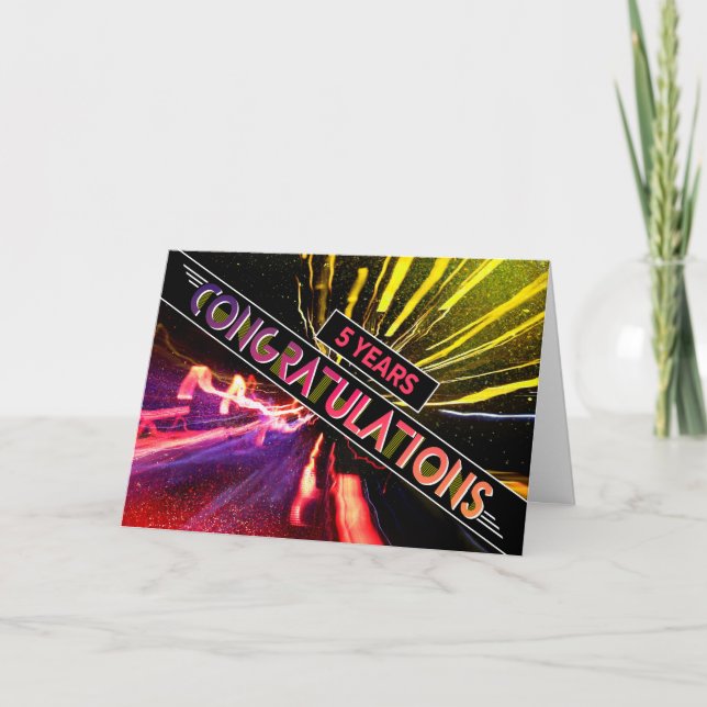 Employee 5th Anniversary Fun Congratulations Card (Front)