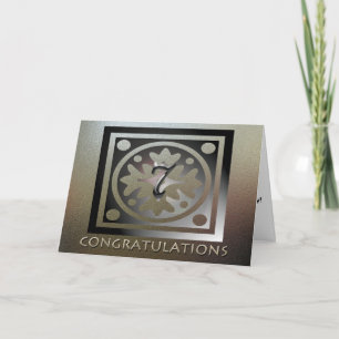Employee 7th Anniversary Elegant Golden Card