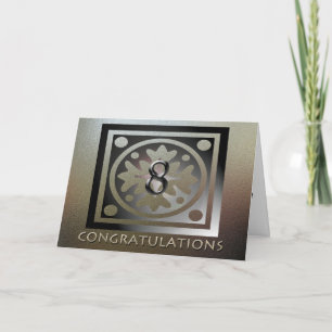 Employee 8th Anniversary Elegant Golden Card