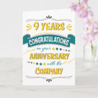 Employee 9th Anniversary Congratulations Word Art
