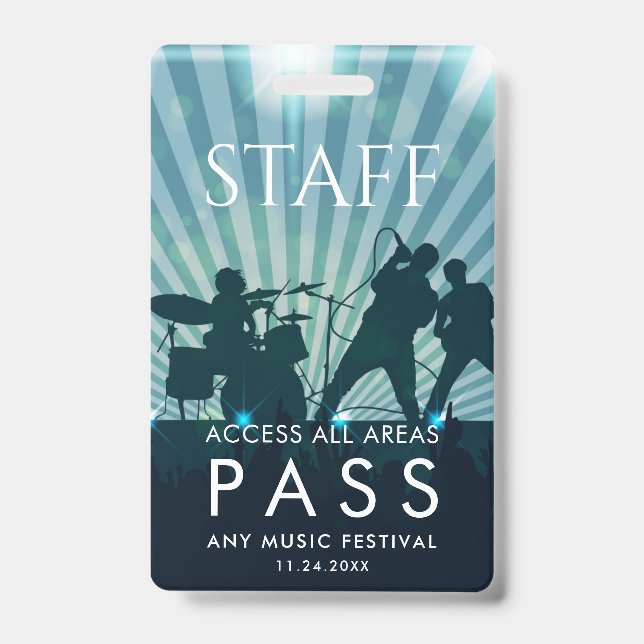 Employee All Access Pass Music Festival Staff Badge (Front)