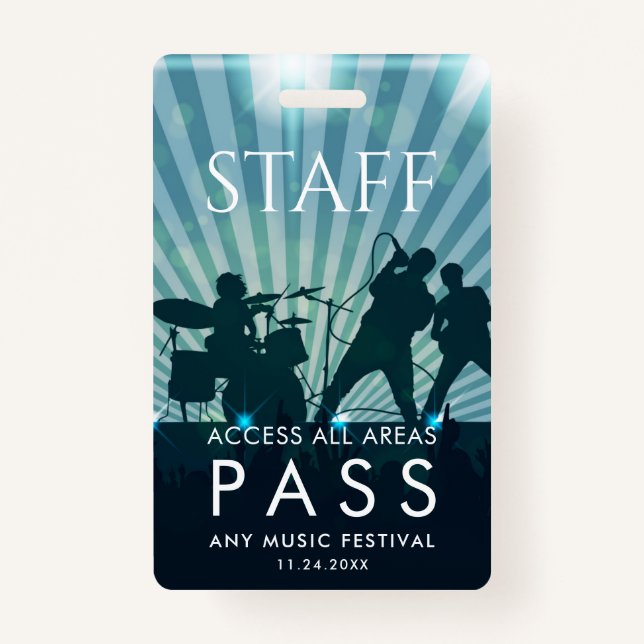 Employee All Access Pass Music Festival Staff Badge (Front)