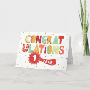 Employee Anniversary 1 Year Fun Congratulations Card