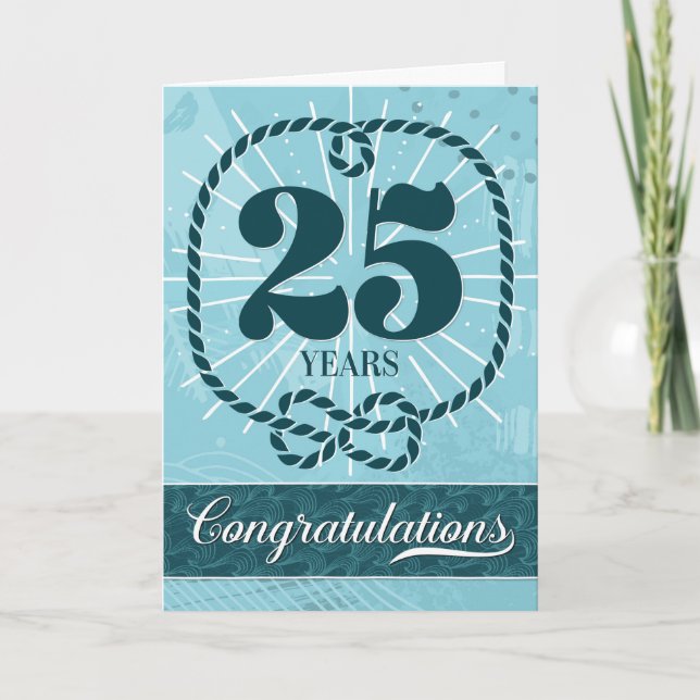 Employee Anniversary 25 Years - Nautical Theme Card (Front)