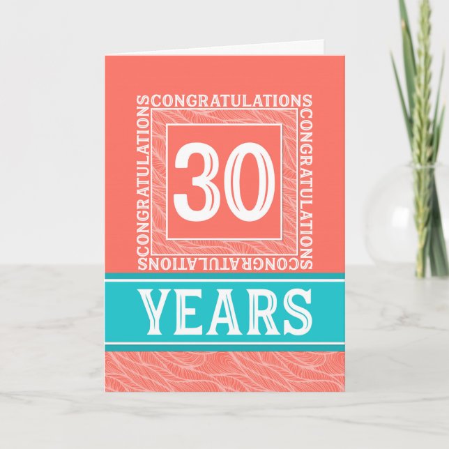 Employee Anniversary 30 Years - Decorative Card (Front)