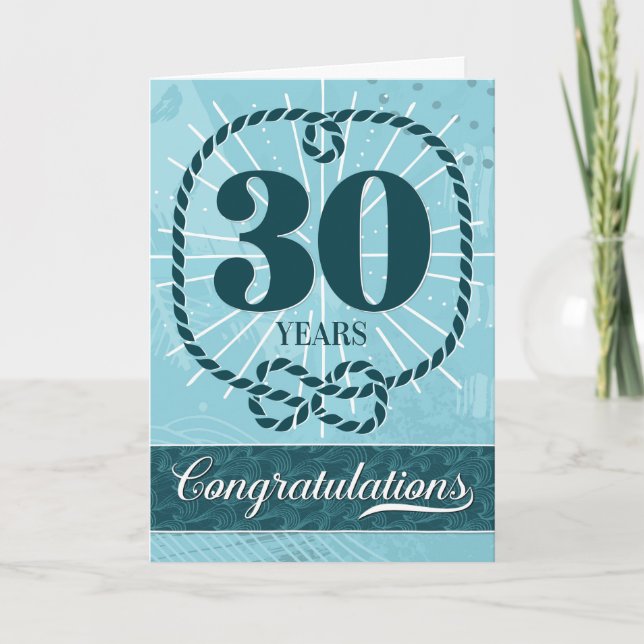 Employee Anniversary 30 Years - Nautical Theme Card (Front)