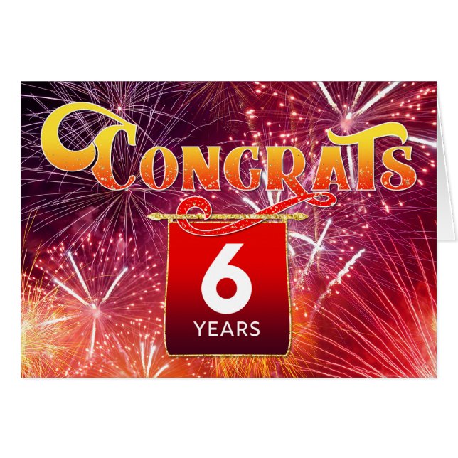 Employee Anniversary 6 Years Celebration Fireworks (Front Horizontal)