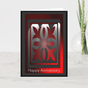 Employee Anniversary Card Elegant Red and  Black
