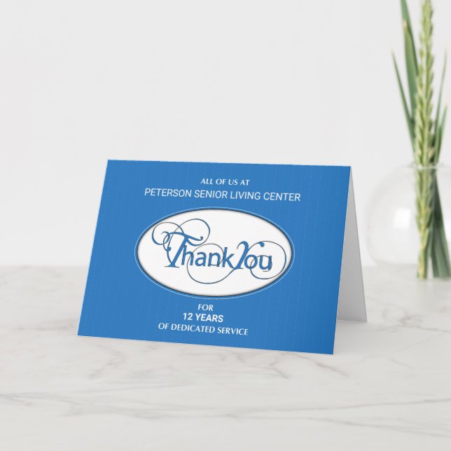 Employee Anniversary Custom Business Thank You Card (Front)