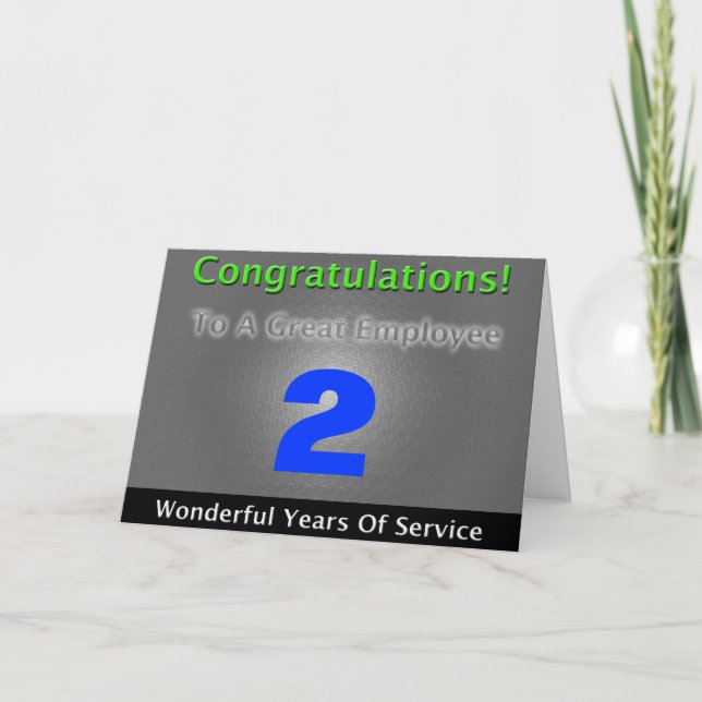 Employee Anniversary Customizable Bold and Stylish Card (Front)