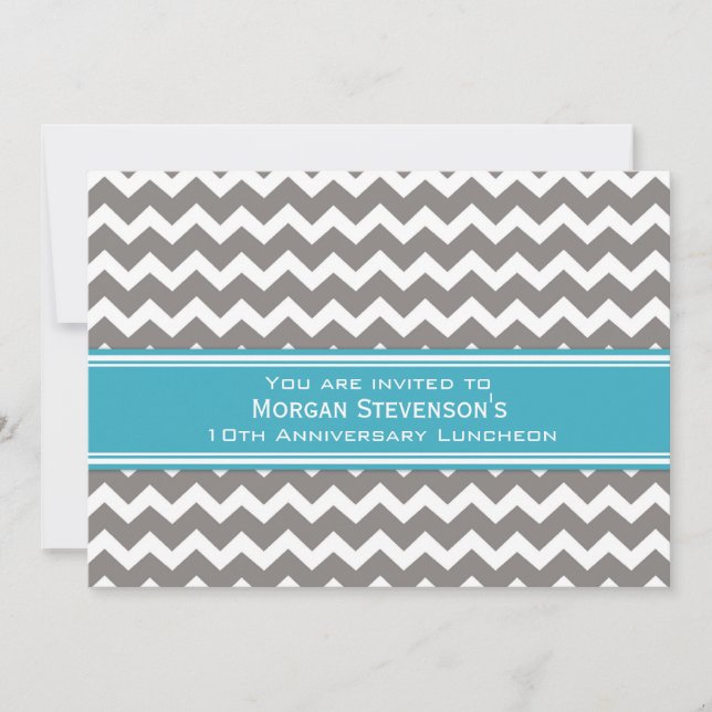 Employee Anniversary Luncheon Invitation Grey (Front)