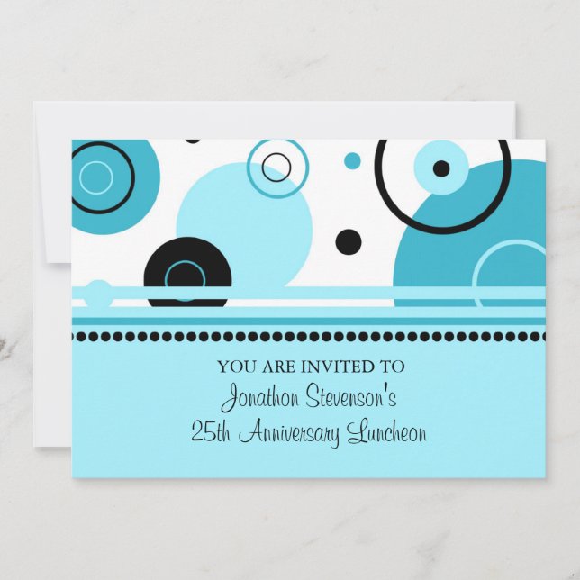 Employee Anniversary Luncheon Invitations Blue (Front)