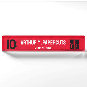 Employee anniversary personalized or 10 years nameplate